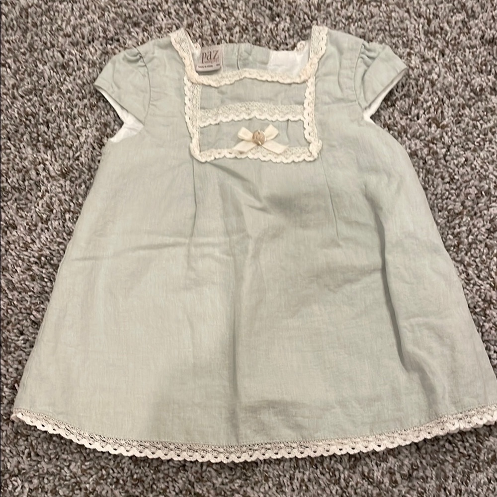 Paz Rodriguez Light Green Baby Dress